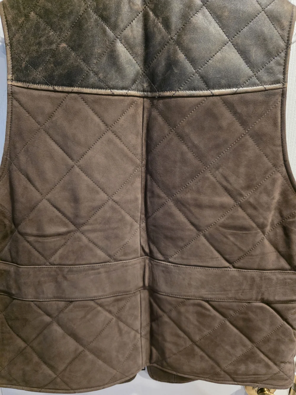 Banana Republic Quilted Brown Leather Vest for Men